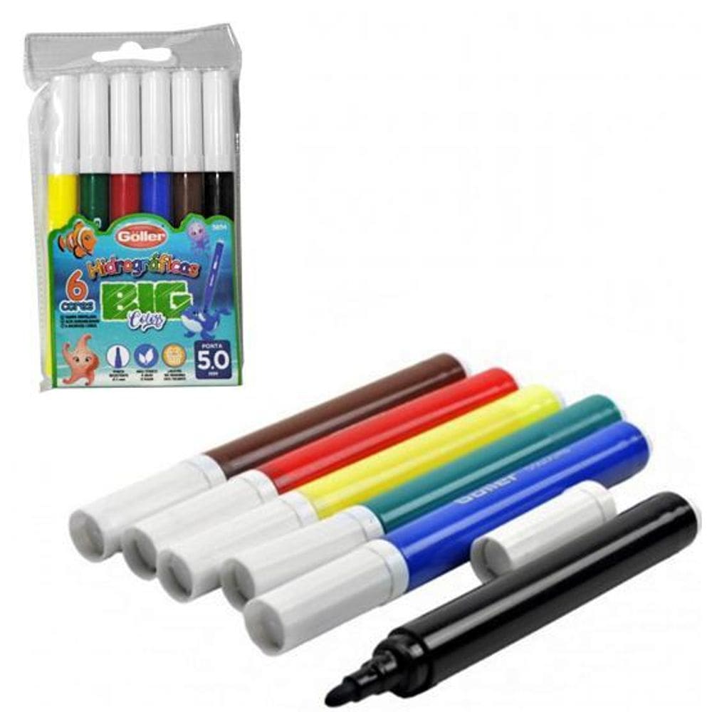 Caneta Hidrografica 06 Cores 5.0 Mm Big Colors