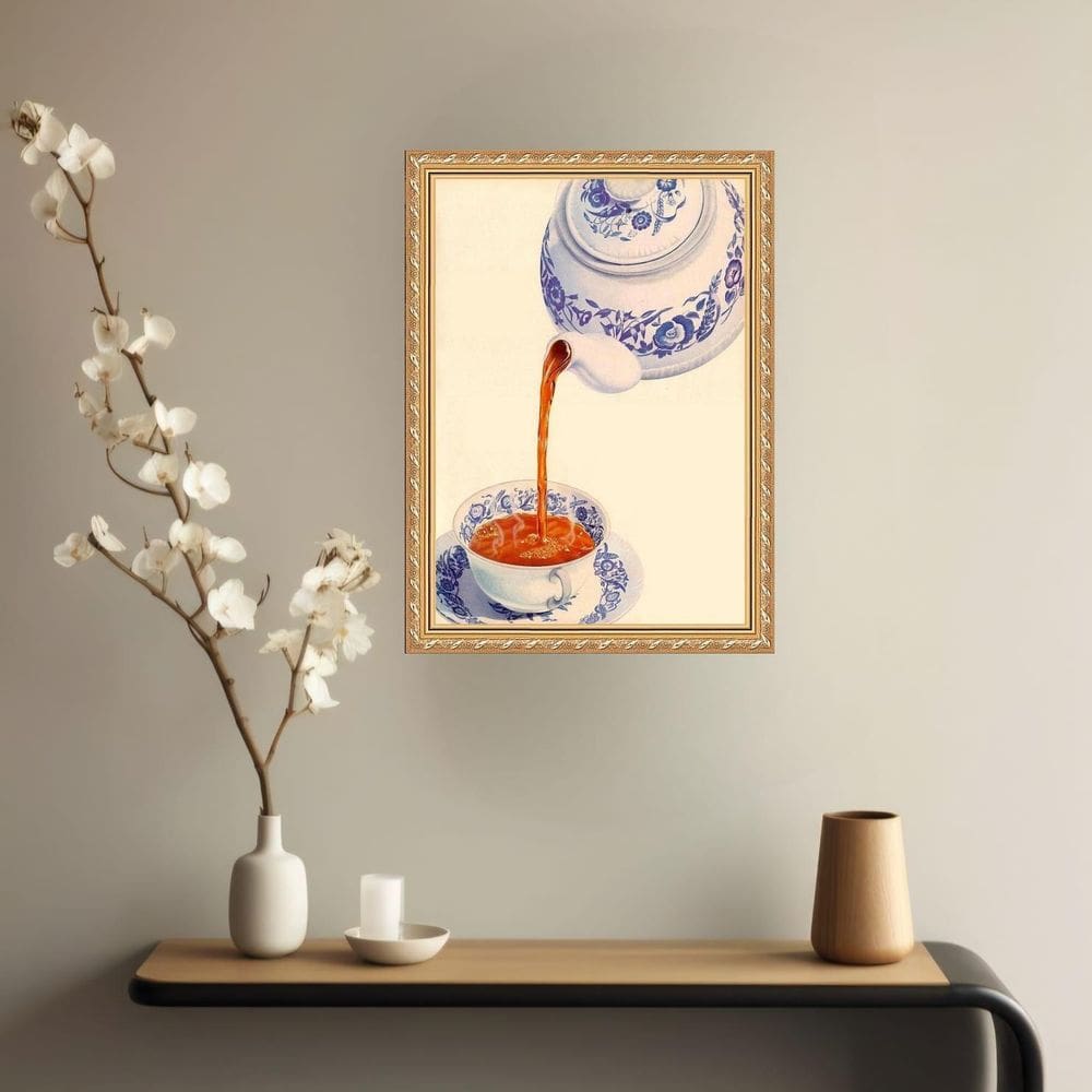 Quadro Decorativo Bule De Chá 24X18Cm - Com Vidro