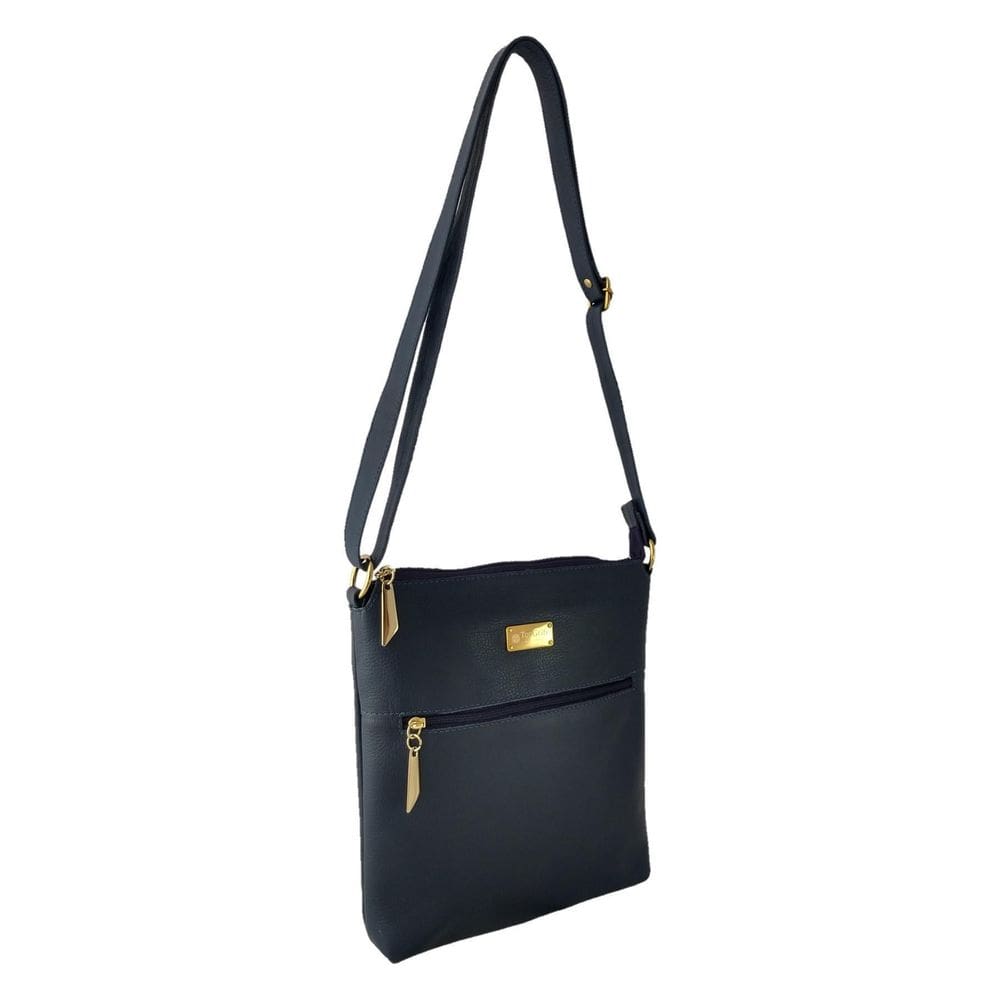 Bolsa Transversal Topgrife Couro Azul Marinho