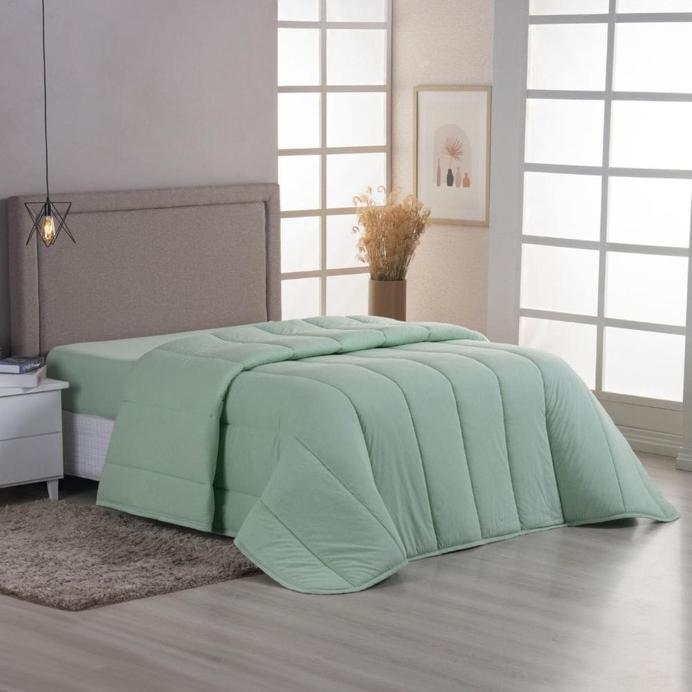 Edredom Casal Malha Algodão Antialérgico Dupla Face Macio