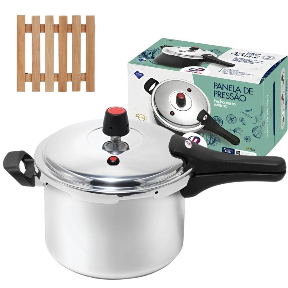 Panela De Pressão 3L Fechamento Externo + Descanso De Panela