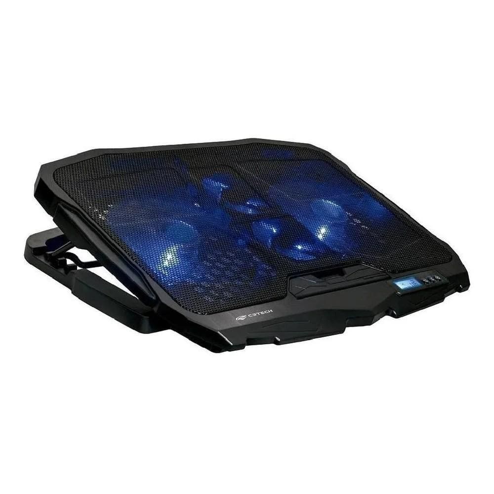 Base Notebook Gamer 17,3 c/ 4 Coolers LED Azul C3Tech