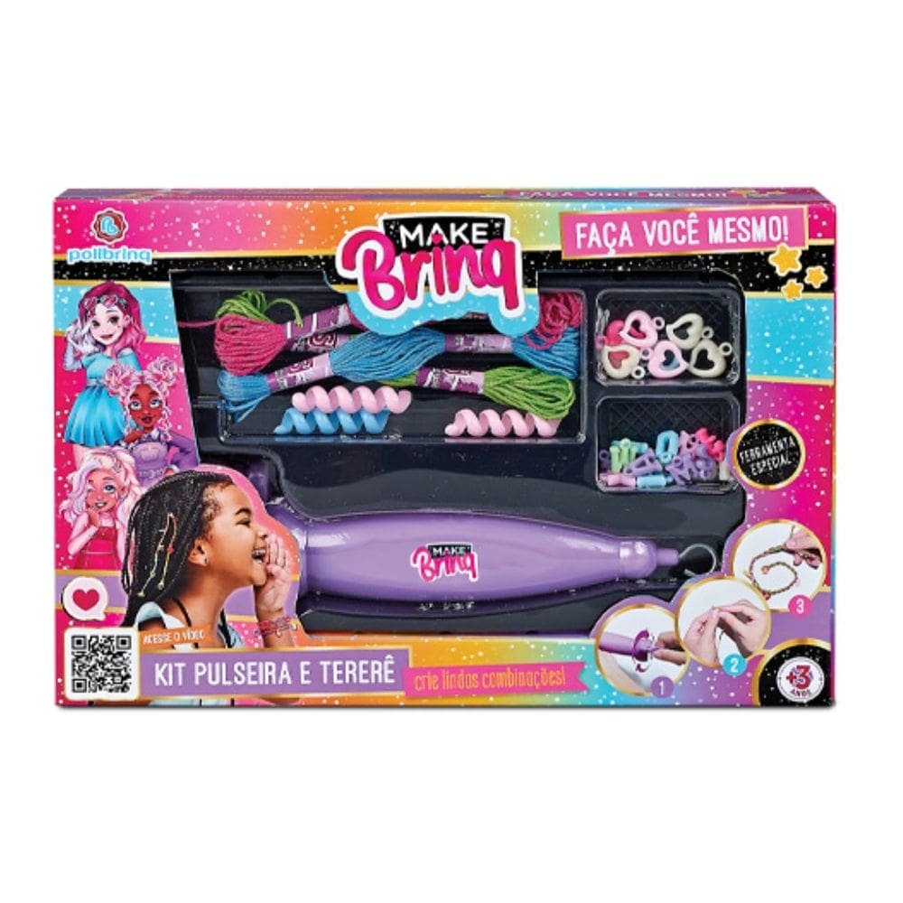 Kit Pulseira e Tererê Infantil Faça Você Mesmo - Polibrinq
