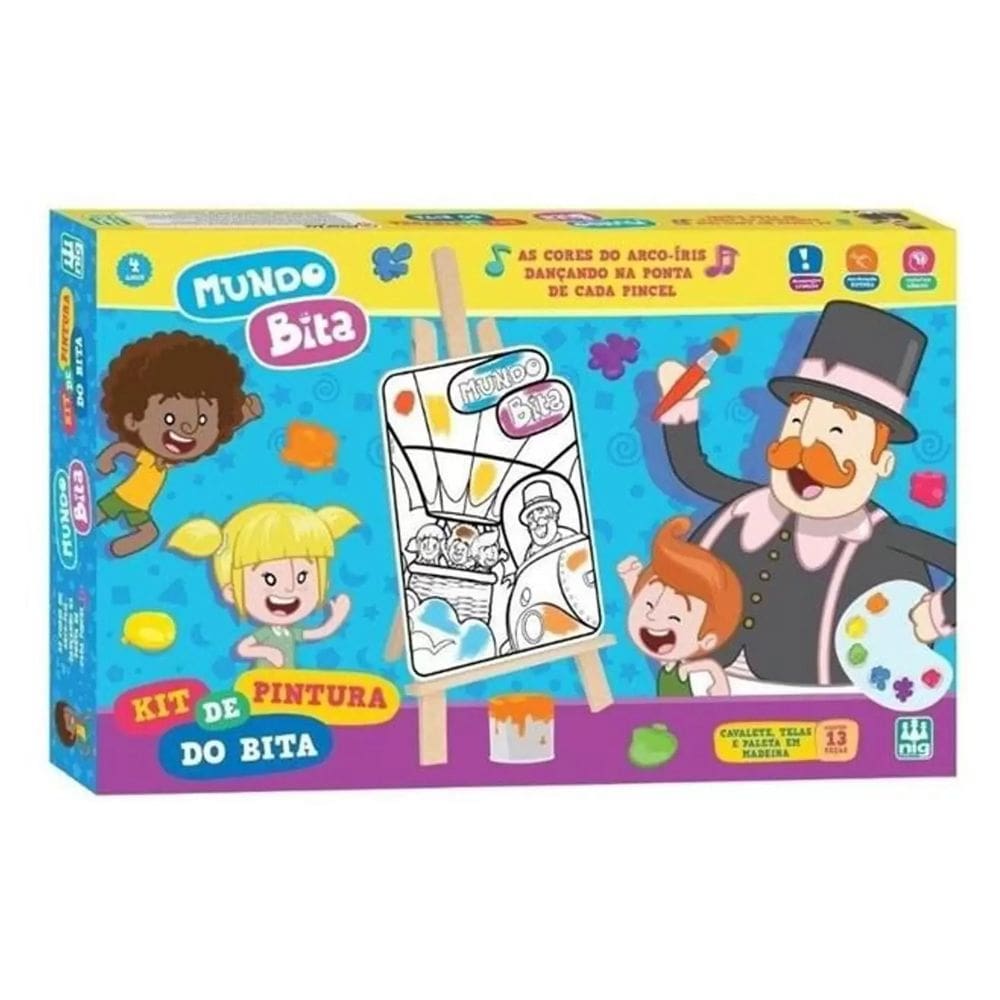 Kit de Pintura Mundo Bita em Madeira - Nig Brinquedos