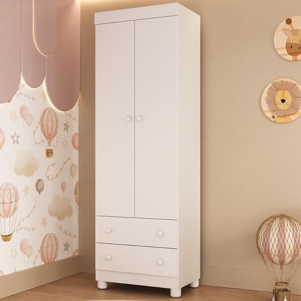 Guarda-roupa Infantil 62cm 2 Portas e 2 Gavetas Allegra Multimóveis MP4441
