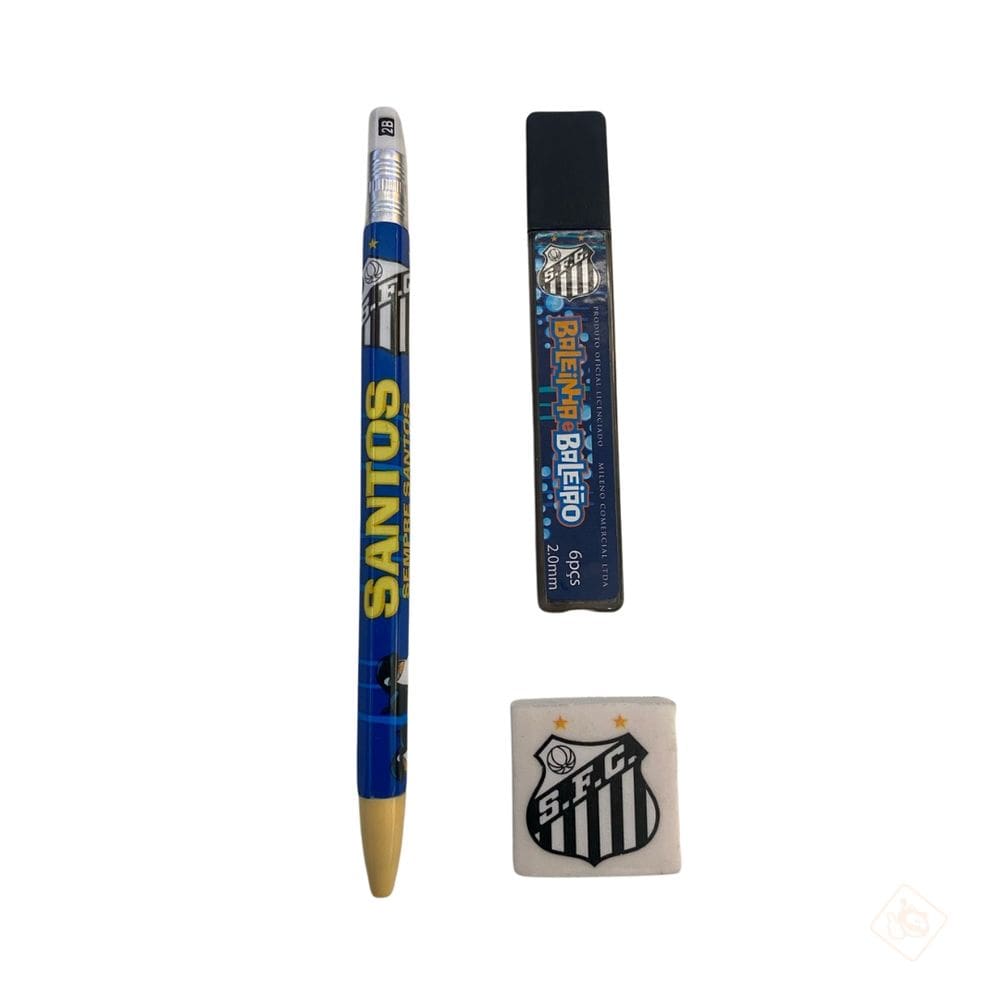 Kit Lapiseira 2mm Grafite e Borracha Santos FC - Mileno