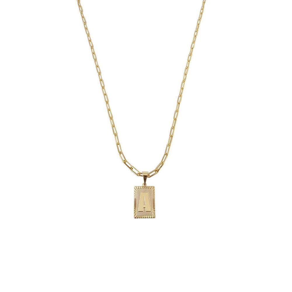 Cordão 50Cm Masculino Feminino Pingente Letra A Banhado Ouro