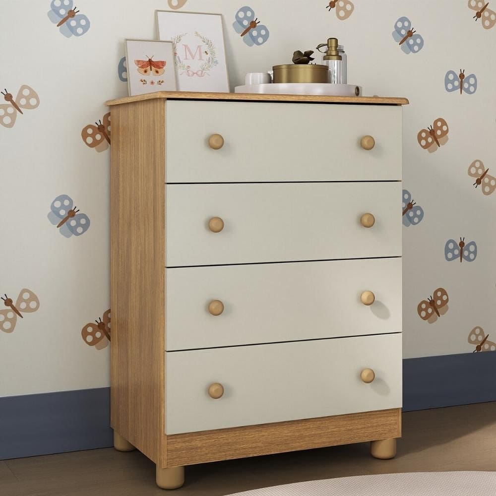 Cômoda Infantil 65cm com 4 Gavetas Allegra Multimóveis MP4421