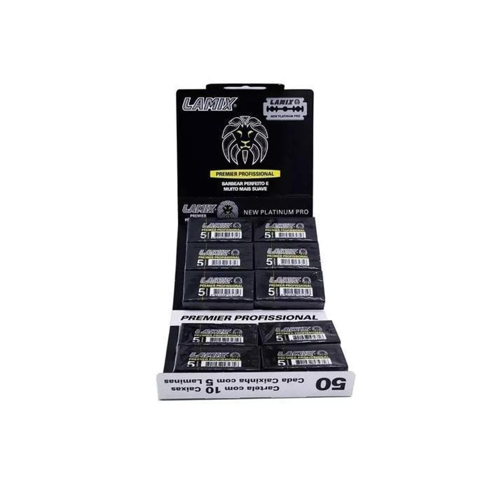 Lâmina De Barbear Lamix Premier Com 50 Unidades