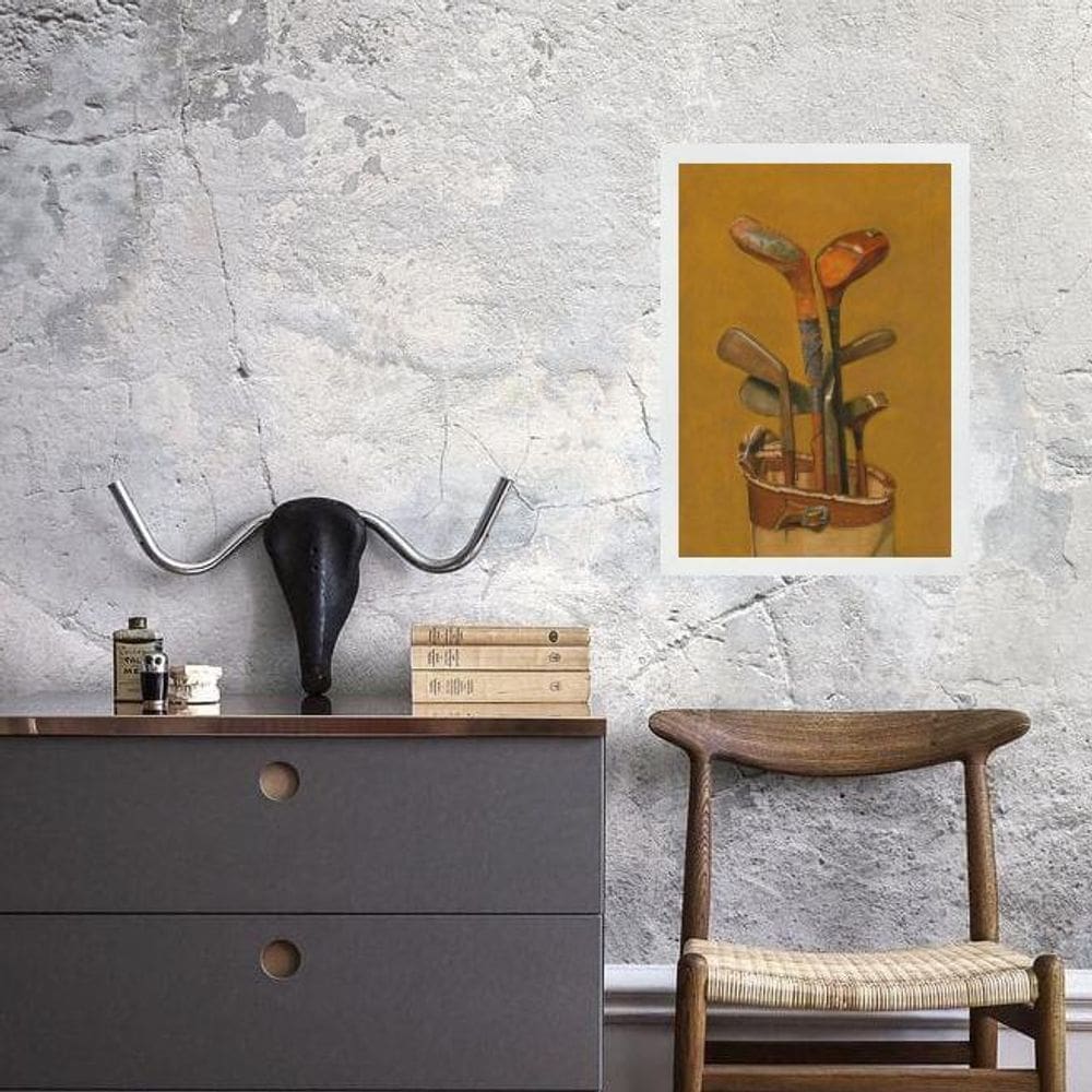 Quadro Tacos De Golf Vintage 24X18Cm