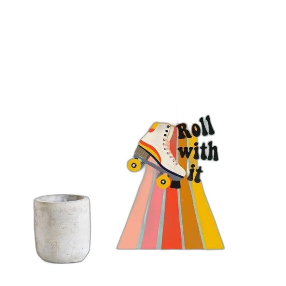 Quadro Decorativo Patins Retrô 45x34cm - Moldura Branca