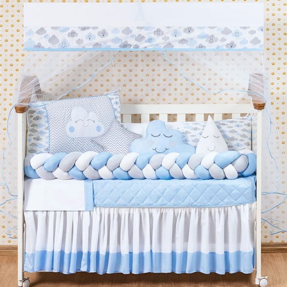 Kit Jogo De Berço Trançado Sonho Encantado 12 Pecas Completo