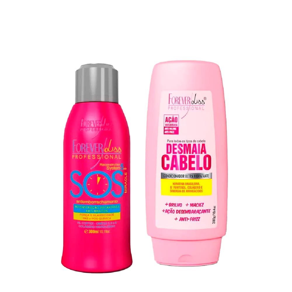 Kit SOS e Condicionador Desmaia Cabelo Forever Liss