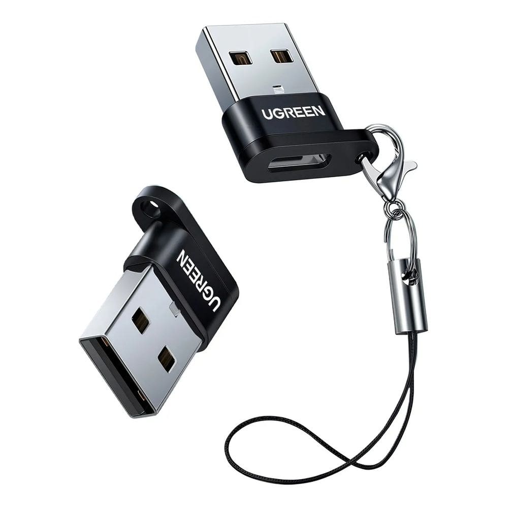 Adaptador Ugreen Usb-a Macho P/ Usb-c Fêmea Us280 Alumínio Preto