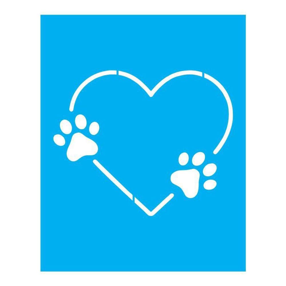 Stencil Tamako Coração Patas - 20X25Cm - Ref B688