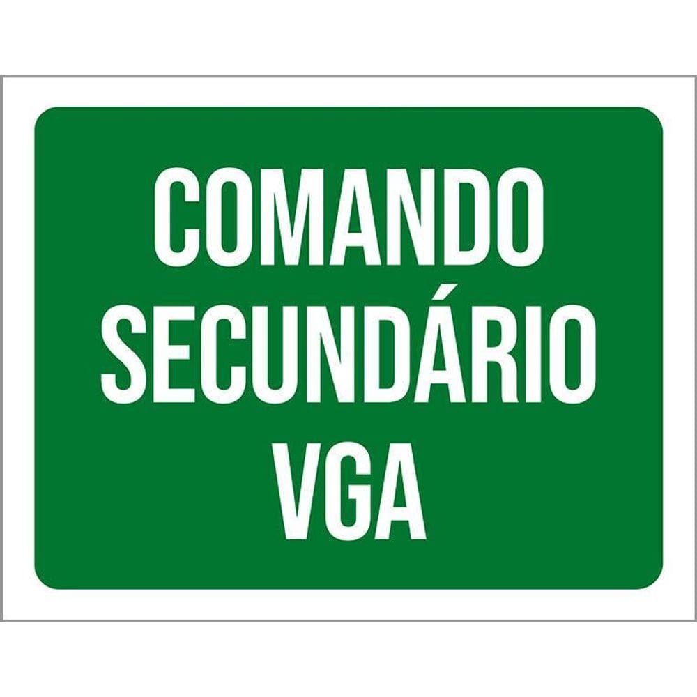 Placa Sinalização Ambiente Comando Secundário Vga 36X46
