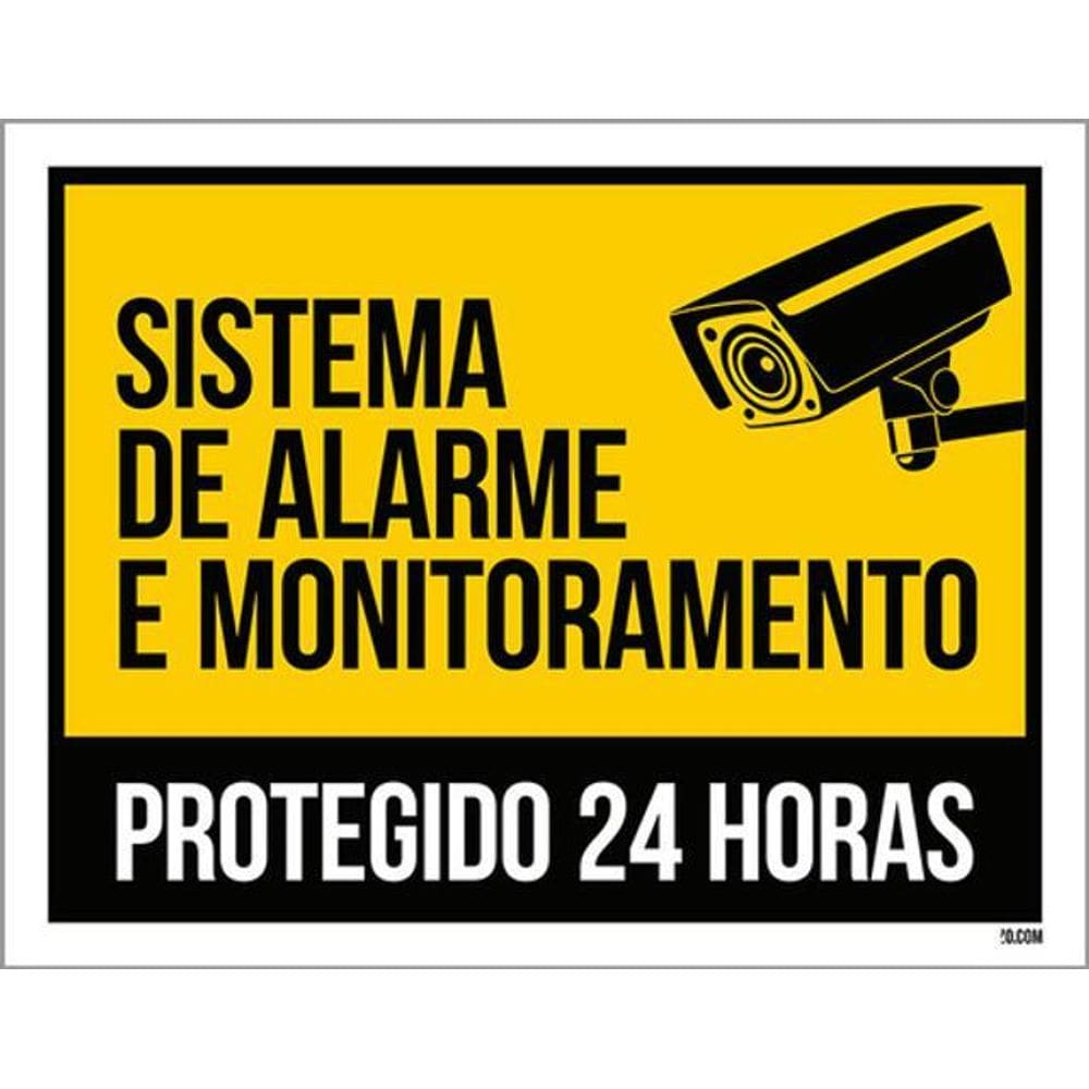 Kit 3 Placas Sinalização - Sistema Alarme Monitoramento
