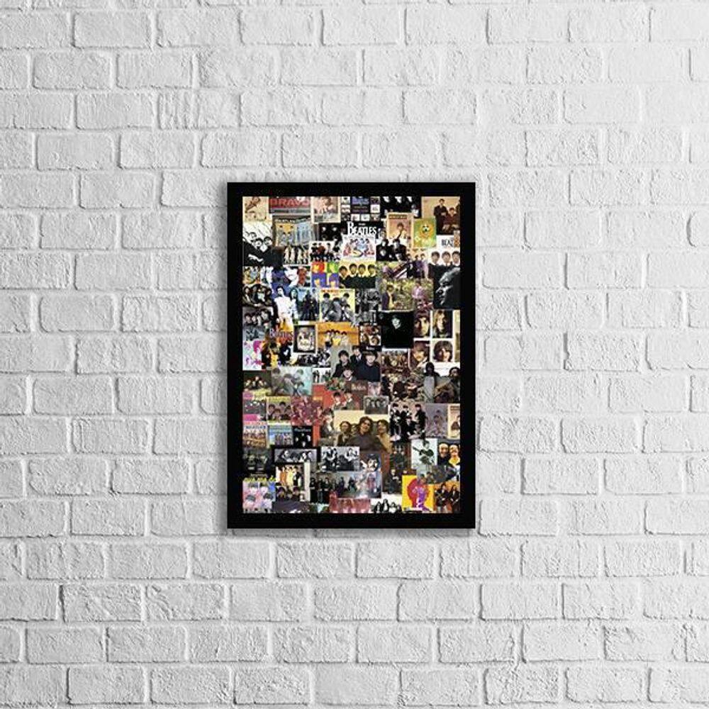 Quadro Colagem Beatles 24X18Cm