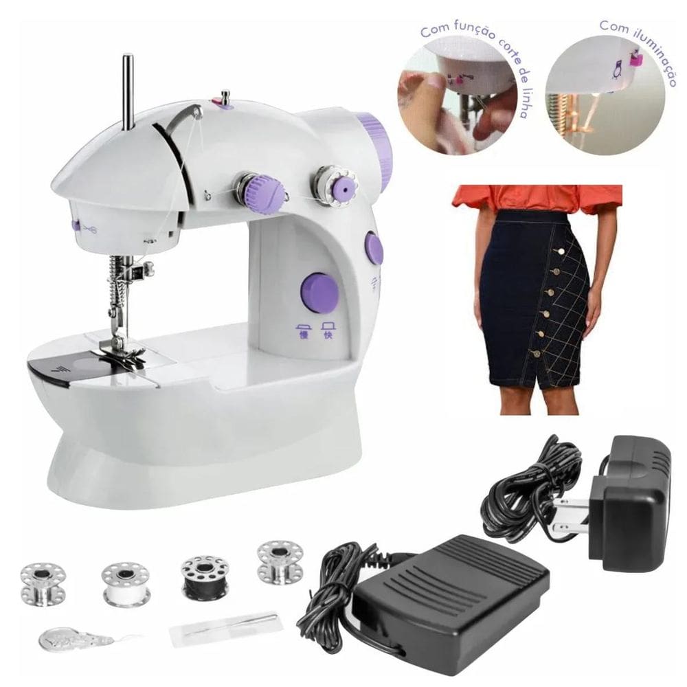Máquina De Costura Reta Mini Costura Reta Rosa