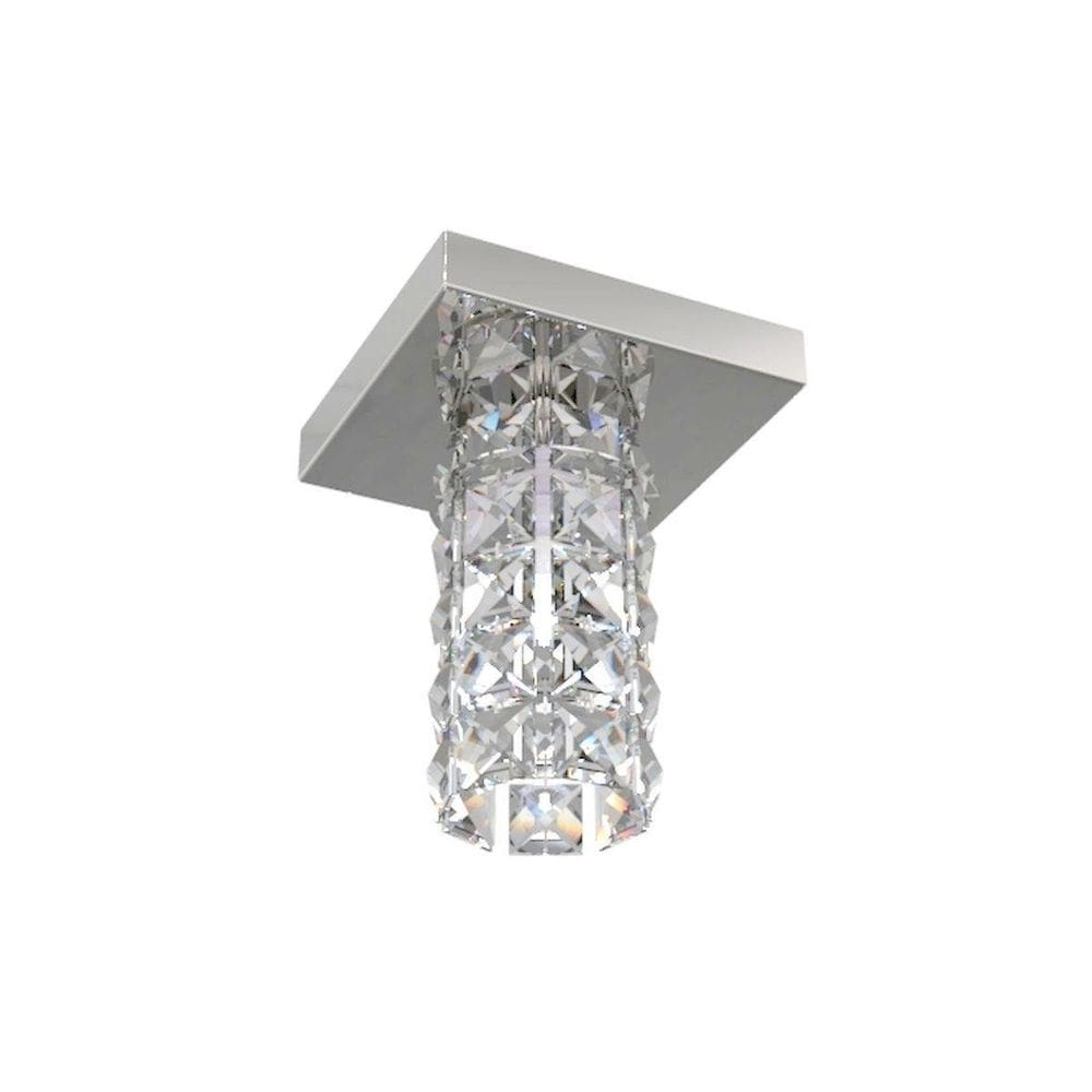 Luminária Plafon De Cristal Quadrado 12Cm Balcão