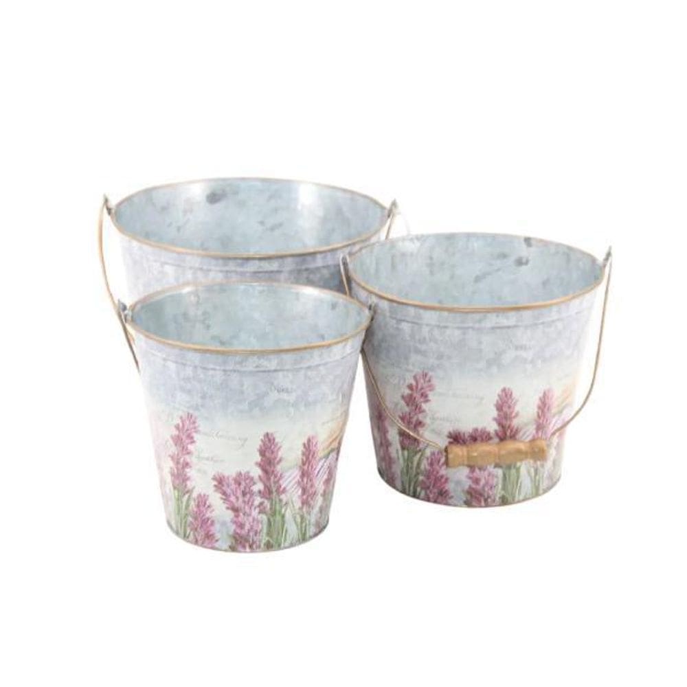 Vasos Cachepot De Metal 18Fx-026B Jogo 03 Peças