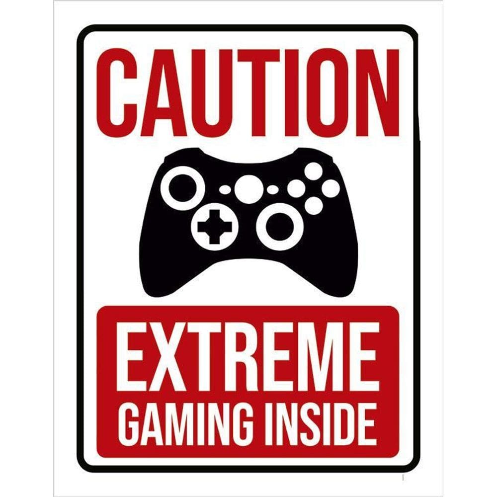 Placa Decorativa - Caution Extreme Gaming Inside Xb 36X46