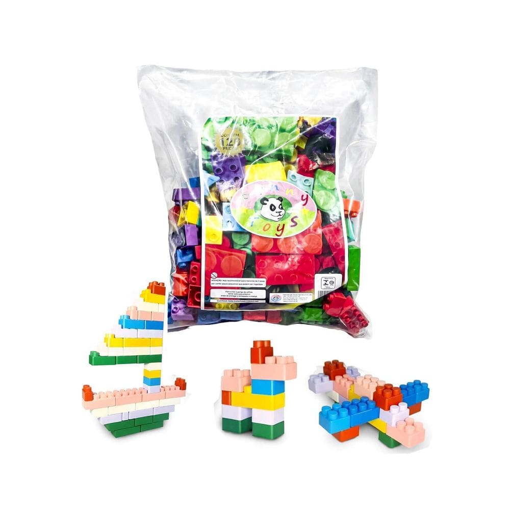 Blocos De Montar Infantil Brinquedo Educativo Kit 120 Peças