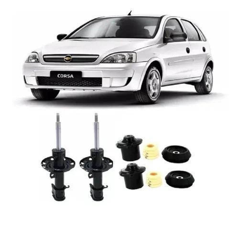 Kit Par Amortecedor Diante + Kit Montana Novo Corsa Premium