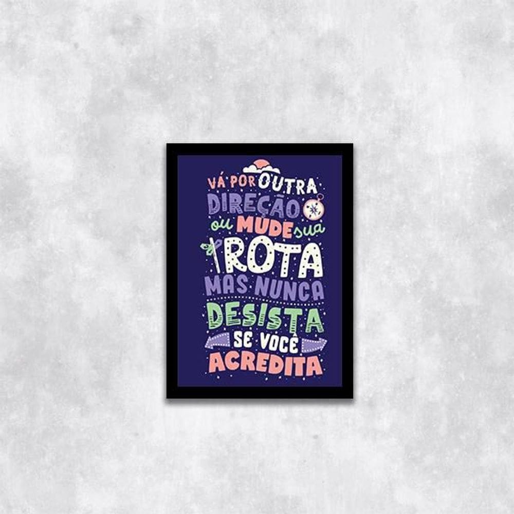 Quadro Nunca Desista Se Você Acredita 24X18Cm