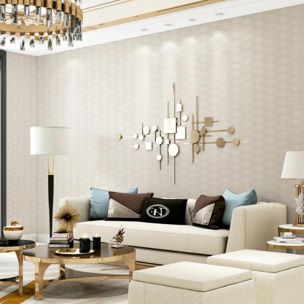 Papel De Parede Geométrico Bege - Col1008