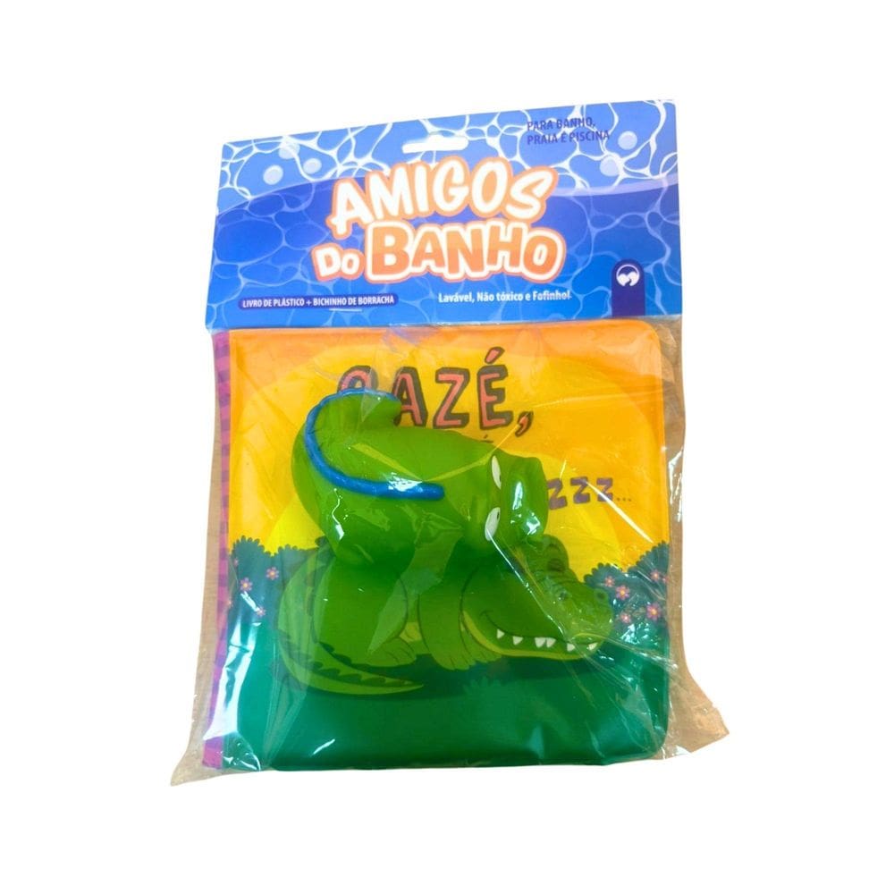 Livro Fofinho Para Bebês Amigos Do Banho - Cazé, O Jacaré