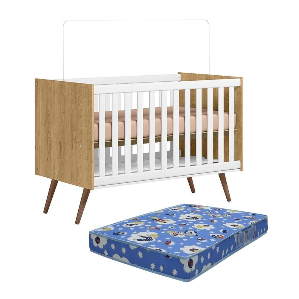 Berço Mini Cama Q Encanto Retrô com Colchão Baby Physical - Qmovi