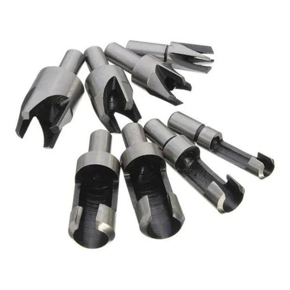 Kit 04 Brocas Para Cavilhas + 4 Cortadores Tapa Furos