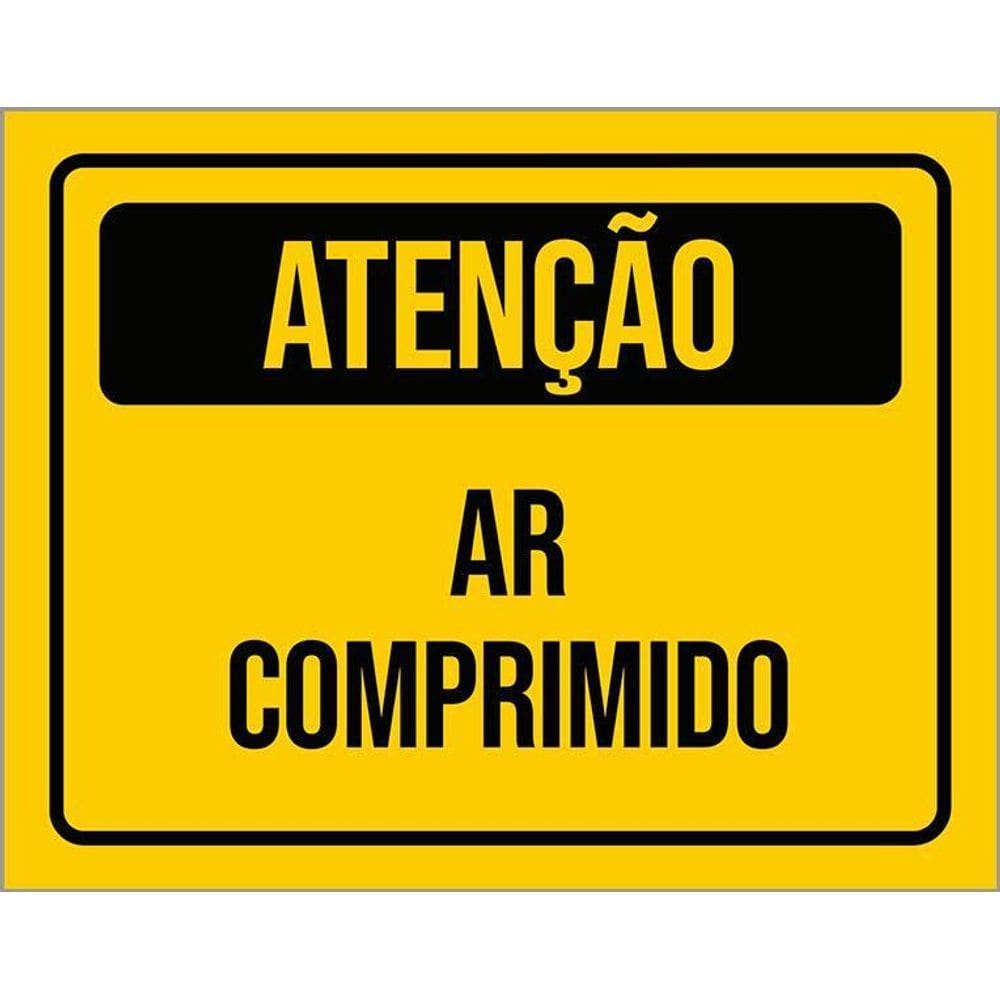 Placa De Sinalização - Atenção Ar Comprimido 36X46
