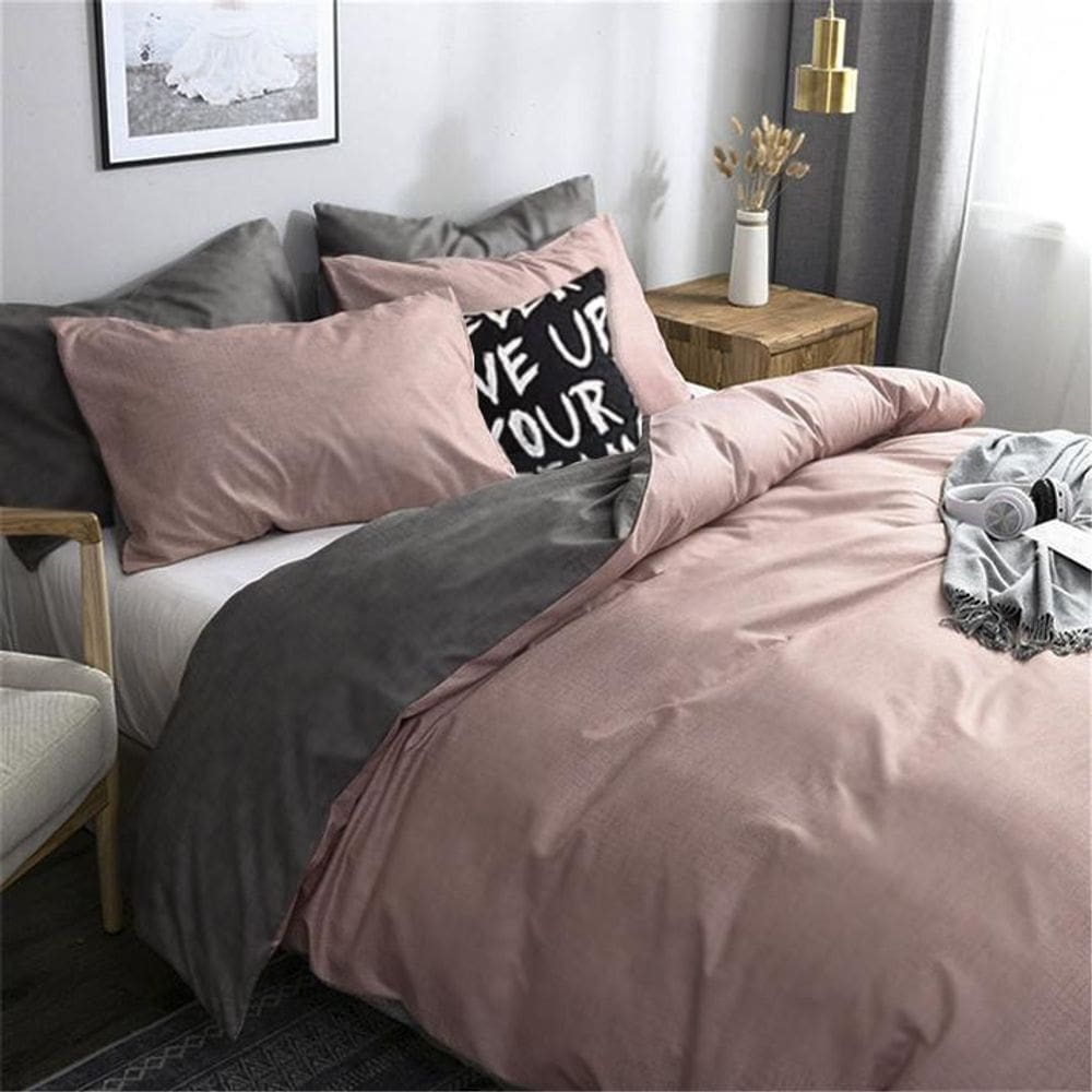 Edredom Casal King Rosé De 280X280Cm Mais Duas Fronhas