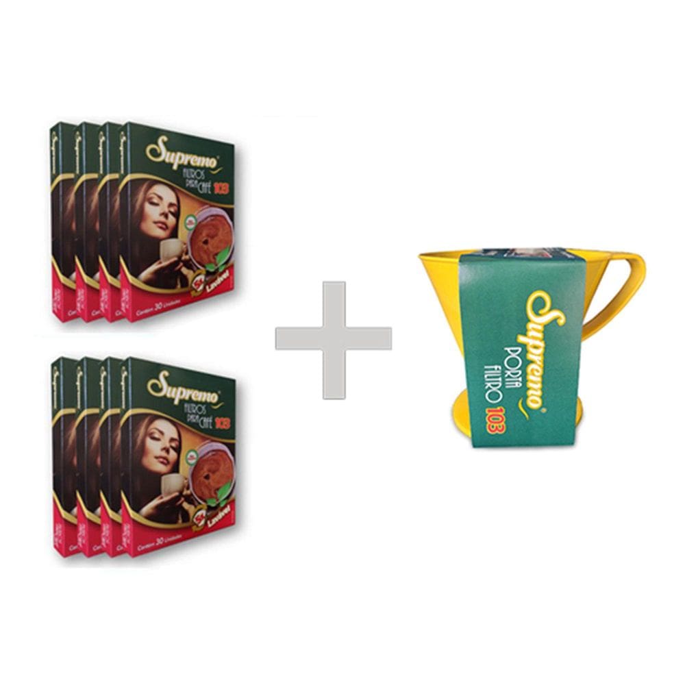 8 Cxs Filtro Café 103º Supremo Em Tnt Lavável + Porta Filtro