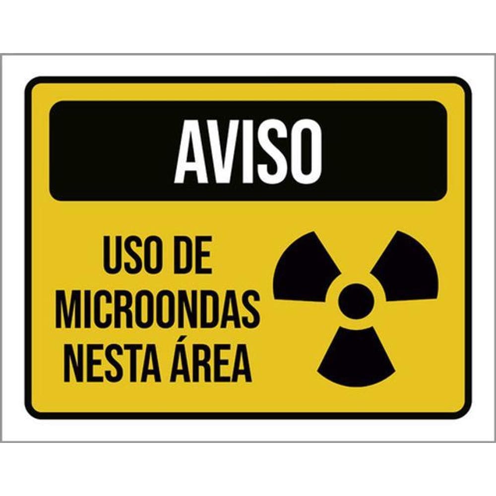 Kit 10 Placas Aviso Uso De Microondas Nesta Área 36X46