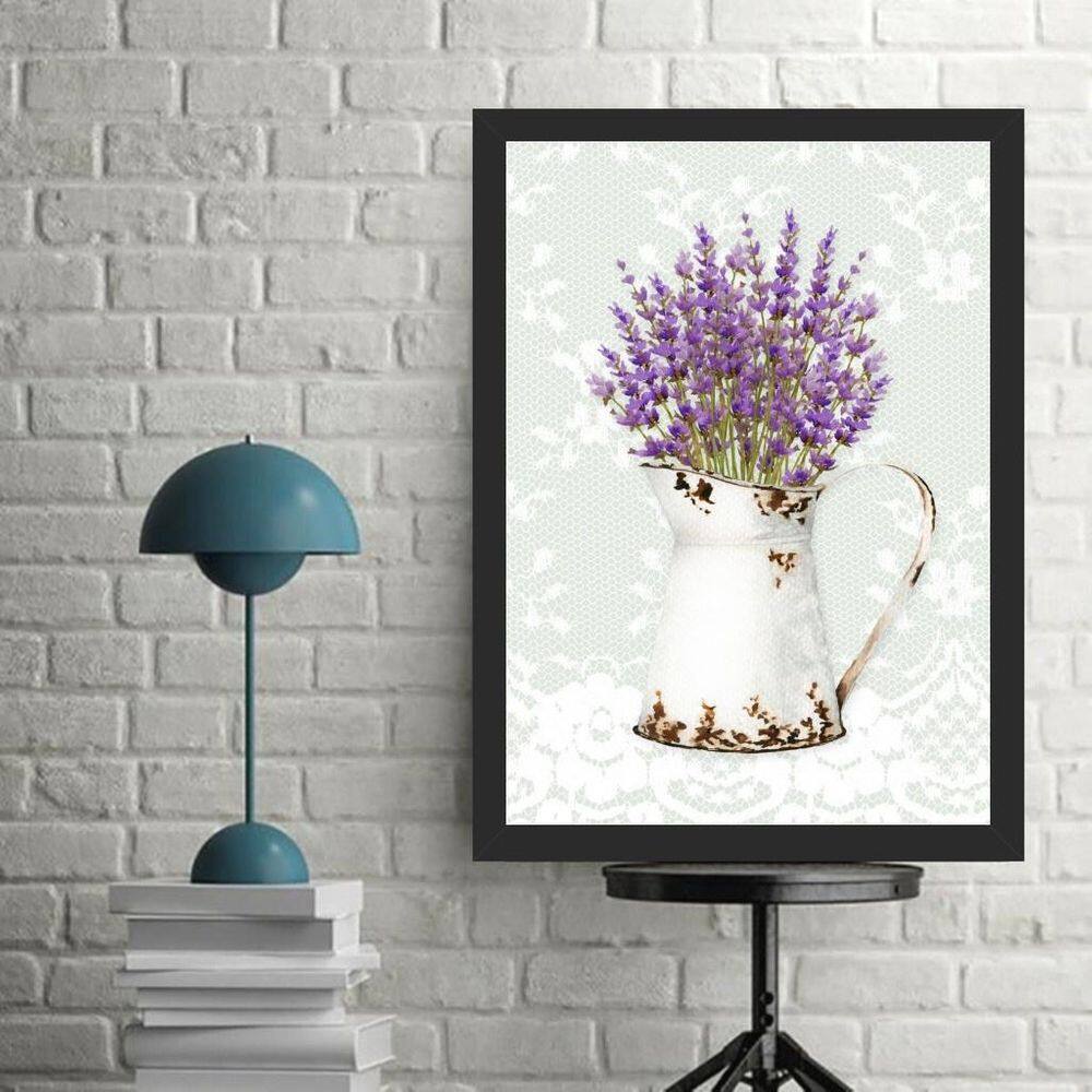 Quadro Decorativo Lavanda - Renda 24X18Cm