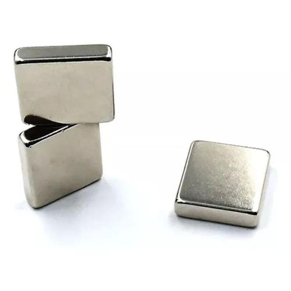 Kit 50 Peças Ímã De Neodímio Quadrado 10X10X2Mm N35 Forte