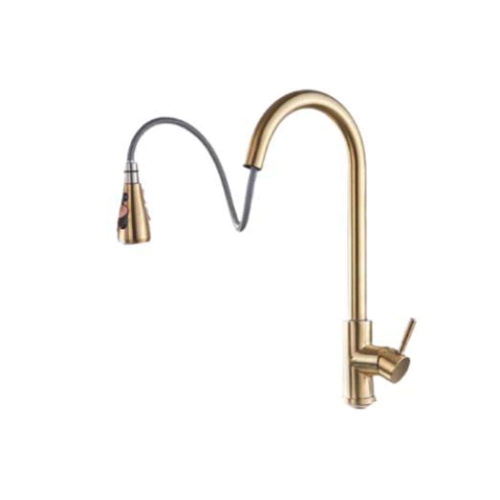 Torneira Luxo Monocomando Dourada Escovada Extensível