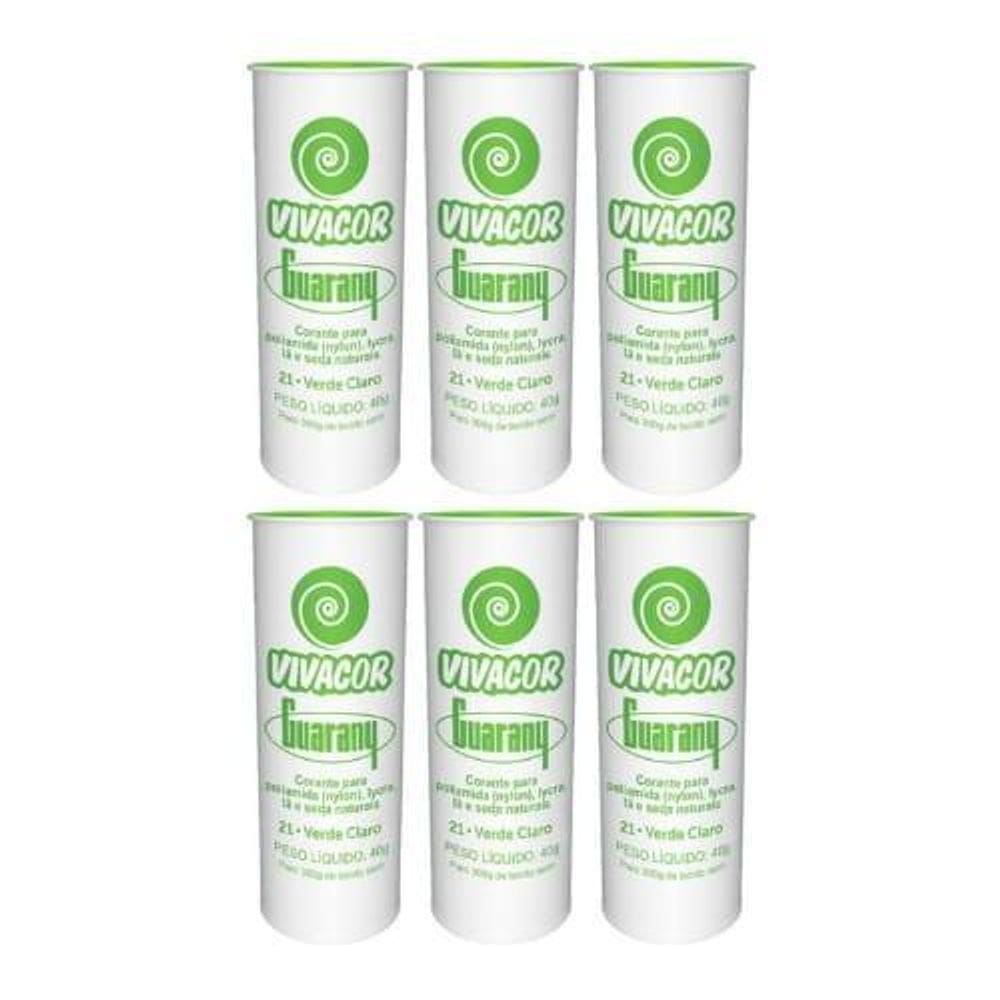 Tinta Tecido Corante Roupas Vivacor Guarany 6U Verde Claro