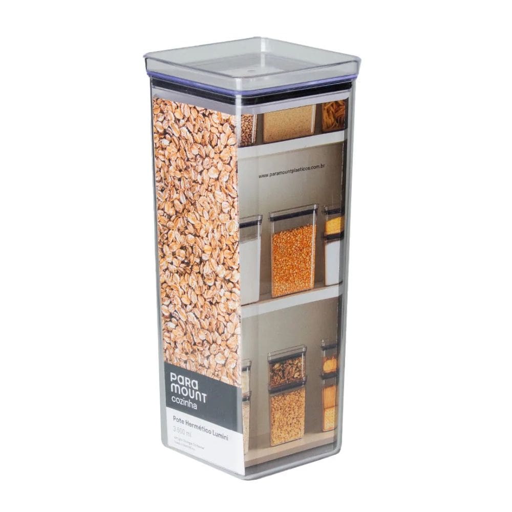 Pote Hermético Lumini Quadrado - 3.500ml - Paramount