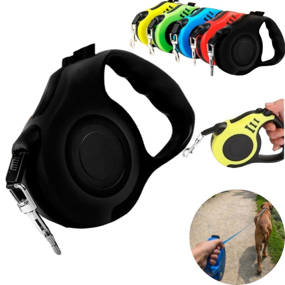 Guia Retrátil Pet 5M Passeio Seguro Leve