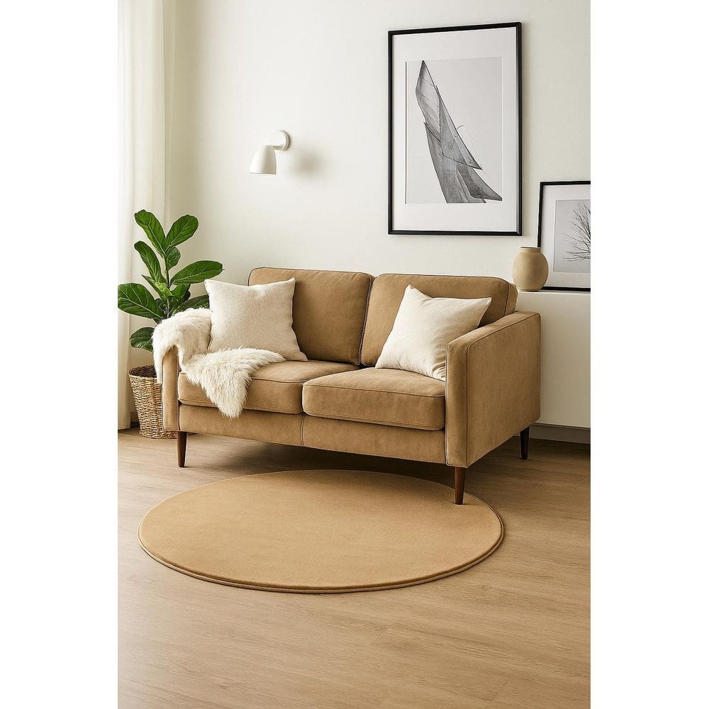 Tapete Felpudo Antiderrapante Aconchego Redondo 160Cm 02