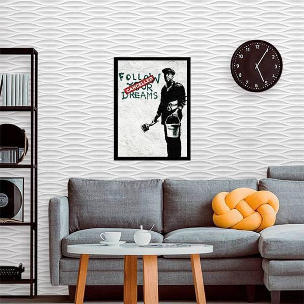 Quadro Decorativo Banksy Follow Your Dreams 45x34cm