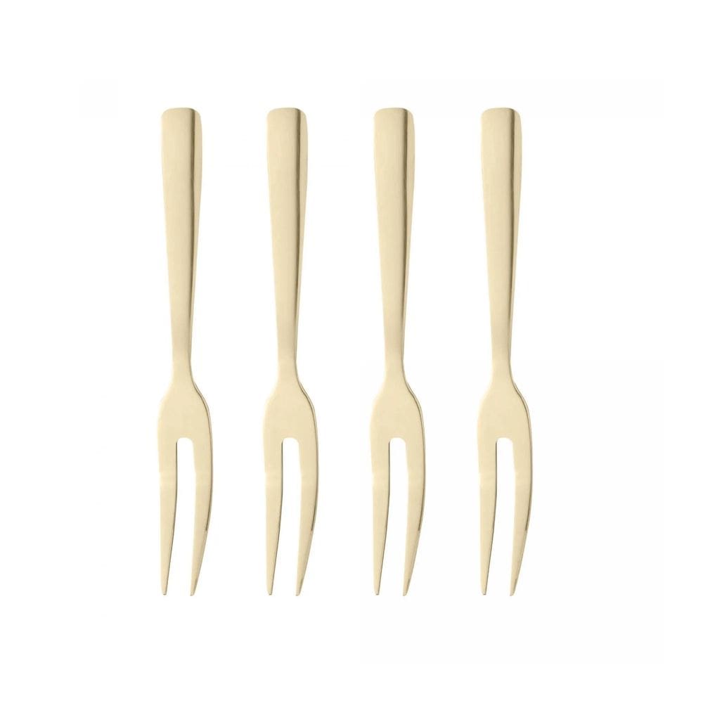 Conjunto Garfos para Aperitivo Dourado - 4 Peças - Wolff