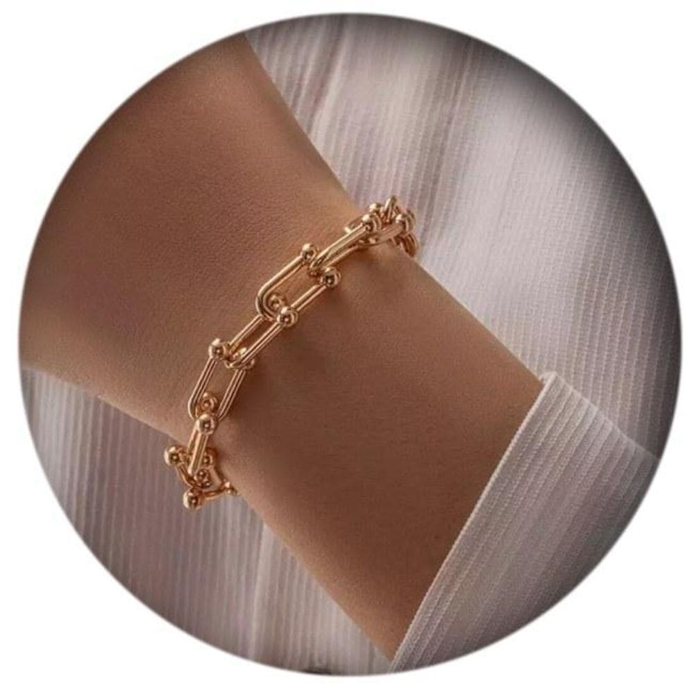 Pulseira Corrente Detalhe Dourada G1499