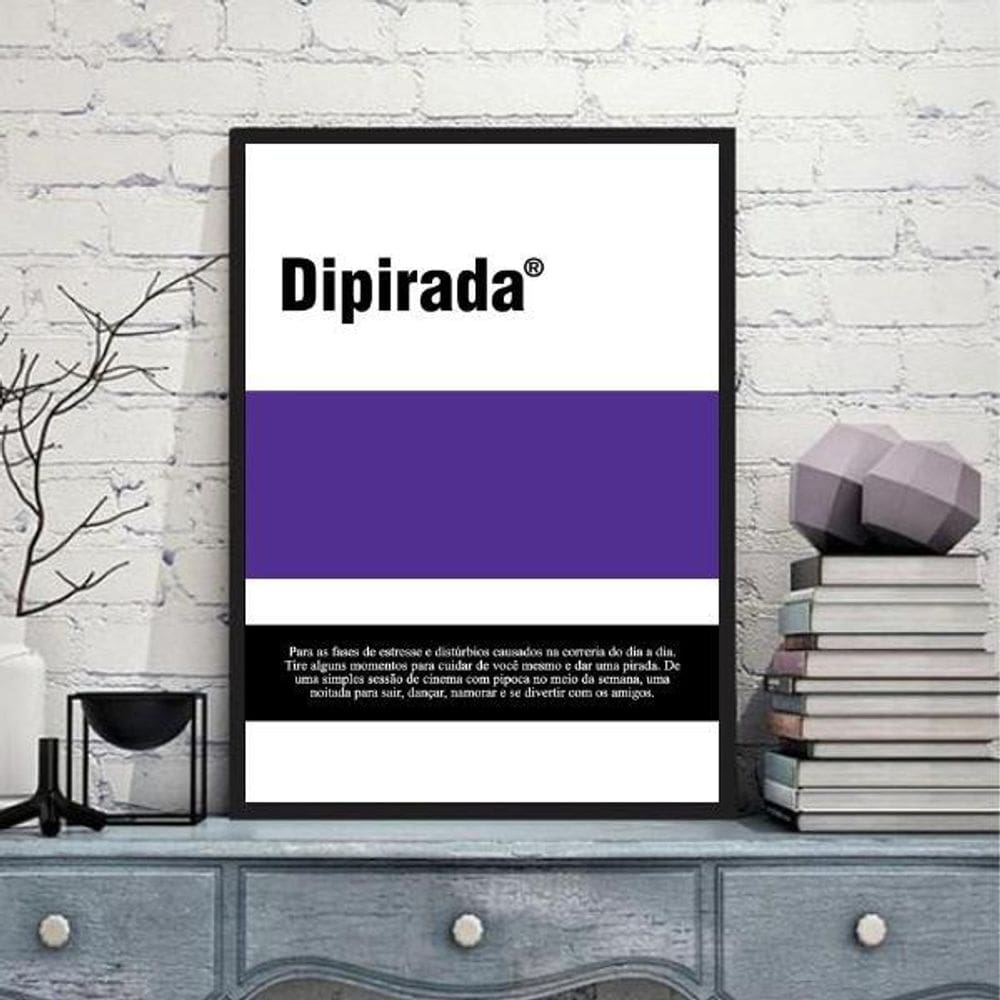 Quadro Decorativo Remédio Dipirada 45X34Cm Moldura Preta