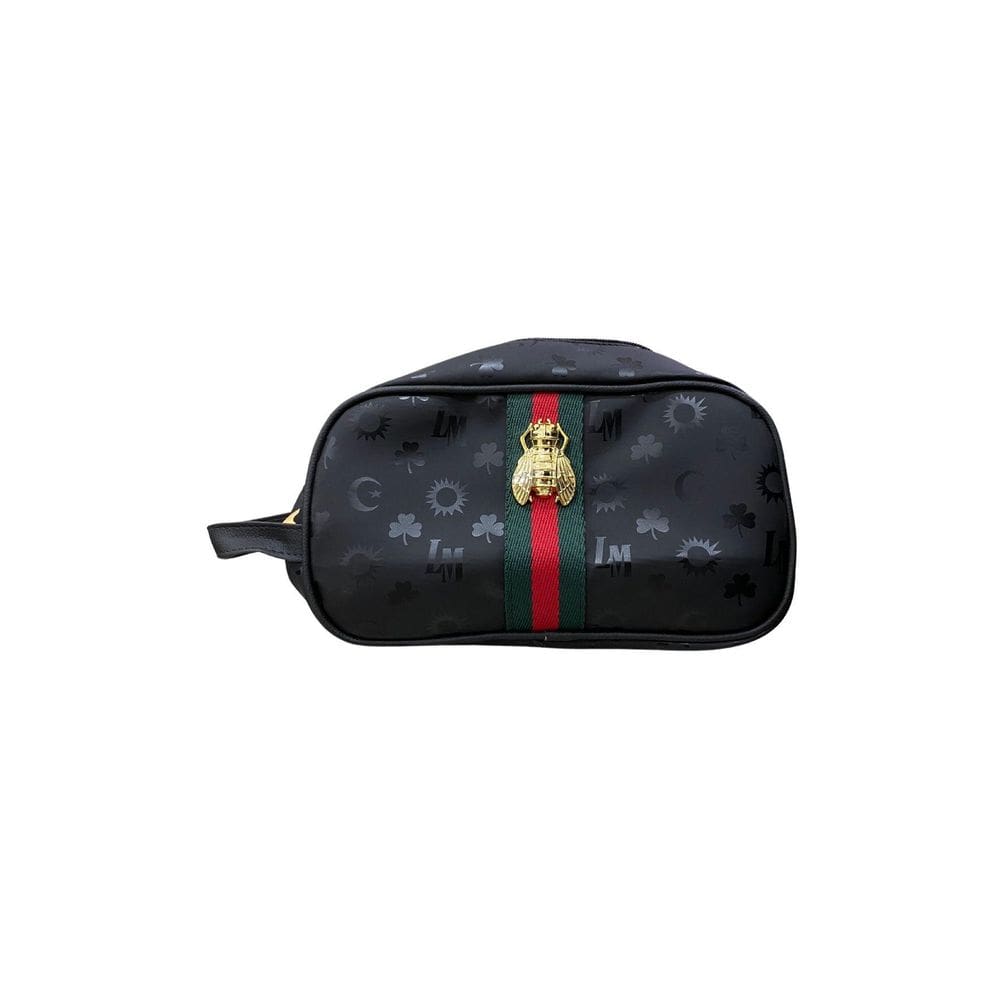 Necessaire Preta Com Detalhe Dourado Abc Bags 631920