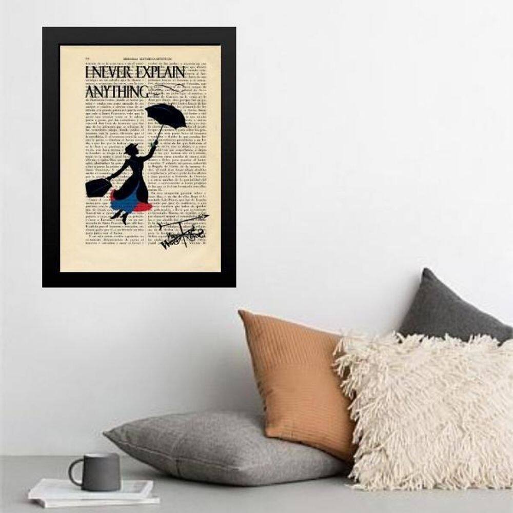 Quadro Mary Poppins Vintage 24X18Cm - Com Vidro